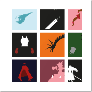 Minimalist Final Fantasy 7 Multi-shirt Posters and Art